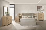 ARIELLE 2-DRAWER BEDROOM NIGHTSTAND WITH CASTERS LIGHT OAK - Image 11