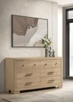 ARIELLE 6-DRAWER BEDROOM DRESSER CABINET LIGHT OAK - Image 2