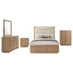 LEANNE 2-DRAWER SINTER STONE TOP NIGHTSTAND LIGHT OAK
