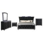 LORIENT 5-PIECE QUEEN BEDROOM SET BLACK - Image 2