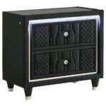 LORIENT 2-DRAWER LED NIGHTSTAND WITH USB BLACK