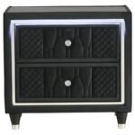 LORIENT 2-DRAWER LED NIGHTSTAND WITH USB BLACK - Image 3