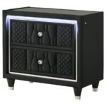 LORIENT 2-DRAWER LED NIGHTSTAND WITH USB BLACK - Image 4