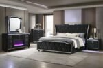LORIENT 8-DRAWER LED FLAME BOX DRESSER AND MIRROR BLACK - Image 15