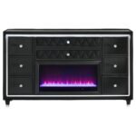 LORIENT 8-DRAWER LED BEDROOM FLAME BOX DRESSER BLACK - Image 3