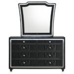 LORIENT 8-DRAWER LED DRESSER WITH MIRROR BLACK - Image 3