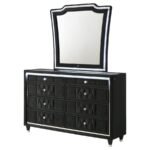 LORIENT 8-DRAWER LED DRESSER WITH MIRROR BLACK - Image 4