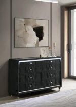 LORIENT 8-DRAWER LED BEDROOM DRESSER CABINET BLACK - Image 2