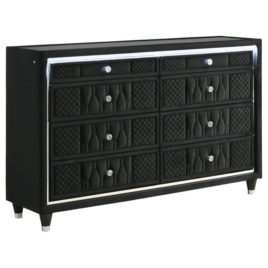223163_02x900.jpg LORIENT 8-DRAWER LED BEDROOM DRESSER CABINET BLACK - Image 1