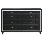 LORIENT 8-DRAWER LED BEDROOM DRESSER CABINET BLACK - Image 3