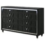 LORIENT 8-DRAWER LED BEDROOM DRESSER CABINET BLACK - Image 4