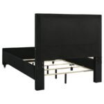 RAVENNE 5-PIECE VELVET UPHOLSTERED QUEEN LED BEDROOM SET BLACK - Image 4