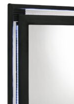 RAVENNE VELVET UPHOLSTERED LED DRESSER MIRROR BLACK - Image 4