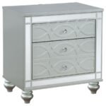 GUNNISON 2-DRAWER NIGHTSTAND SILVER METALLIC