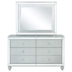 GUNNISON 6-DRAWER DRESSER WITH MIRROR SILVER METALLIC - Image 3