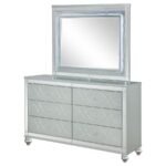 GUNNISON 6-DRAWER DRESSER WITH MIRROR SILVER METALLIC - Image 4