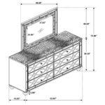 GUNNISON 6-DRAWER DRESSER WITH MIRROR SILVER METALLIC - Image 14