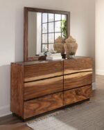 WINSLOW 6-DRAWER DRESSER WITH MIRROR SMOKEY WALNUT - Image 2