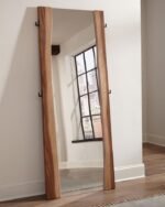 WINSLOW 31 X 76 INCH STANDING FLOOR MIRROR SMOKEY WALNUT - Image 2