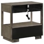 DURANGO 2-DRAWER NIGHTSTAND BEDSIDE TABLE TAUPE OAK - Image 6