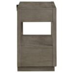 DURANGO 2-DRAWER NIGHTSTAND BEDSIDE TABLE TAUPE OAK - Image 9