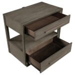 DURANGO 2-DRAWER NIGHTSTAND BEDSIDE TABLE TAUPE OAK - Image 11