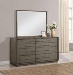 DURANGO 8-DRAWER DRESSER AND MIRROR TAUPE OAK - Image 2