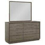 DURANGO 8-DRAWER DRESSER AND MIRROR TAUPE OAK