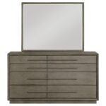 DURANGO 8-DRAWER DRESSER AND MIRROR TAUPE OAK - Image 3