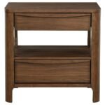 MADERIA 2-DRAWER NIGHTSTAND BEDSIDE TABLE WALNUT - Image 3