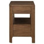 MADERIA 2-DRAWER NIGHTSTAND BEDSIDE TABLE WALNUT - Image 5