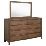 MADERIA 8-DRAWER DRESSER AND MIRROR WALNUT