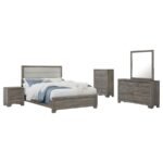 WRIGHT 5-PIECE QUEEN BEDROOM SET BROWN OAK - Image 2