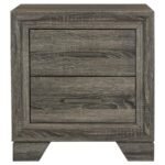 WRIGHT 2-DRAWER NIGHTSTAND BEDSIDE TABLE BROWN OAK - Image 3