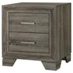 WRIGHT 2-DRAWER NIGHTSTAND BEDSIDE TABLE BROWN OAK - Image 4