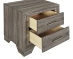 WRIGHT 2-DRAWER NIGHTSTAND BEDSIDE TABLE BROWN OAK - Image 10