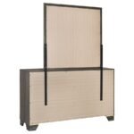 WRIGHT 6-DRAWER DRESSER AND MIRROR BROWN OAK - Image 6