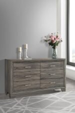 WRIGHT 6-DRAWER DRESSER CABINET BROWN OAK - Image 2