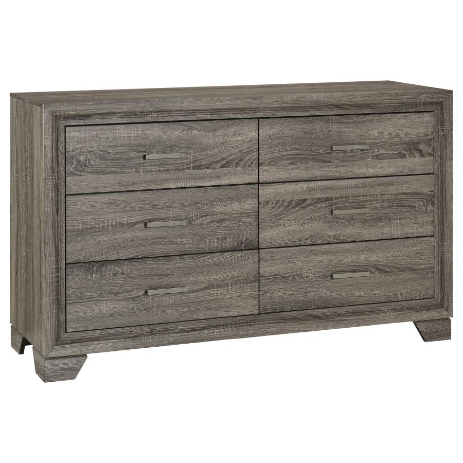223343_02x900.jpg WRIGHT 6-DRAWER DRESSER CABINET BROWN OAK - Image 1