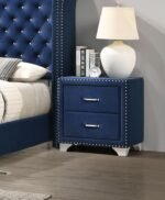 MELODY UPHOLSTERED 2-DRAWER NIGHTSTAND PACIFIC BLUE - Image 2