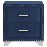MELODY UPHOLSTERED 2-DRAWER NIGHTSTAND PACIFIC BLUE - Image 3