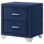 MELODY UPHOLSTERED 2-DRAWER NIGHTSTAND PACIFIC BLUE - Image 4