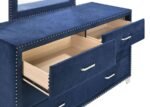 MELODY 6-DRAWER UPHOLSTERED DRESSER PACIFIC BLUE - Image 3