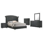MELODY 5-PIECE QUEEN BEDROOM SET GREY