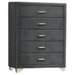 MELODY 5-PIECE QUEEN BEDROOM SET GREY - Image 7