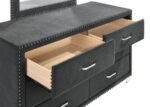 MELODY 5-PIECE QUEEN BEDROOM SET GREY - Image 9