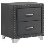 MELODY UPHOLSTERED 2-DRAWER NIGHTSTAND GREY