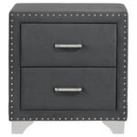 MELODY UPHOLSTERED 2-DRAWER NIGHTSTAND GREY - Image 3