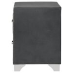 MELODY UPHOLSTERED 2-DRAWER NIGHTSTAND GREY - Image 5