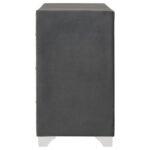 MELODY 6-DRAWER UPHOLSTERED DRESSER GREY - Image 5